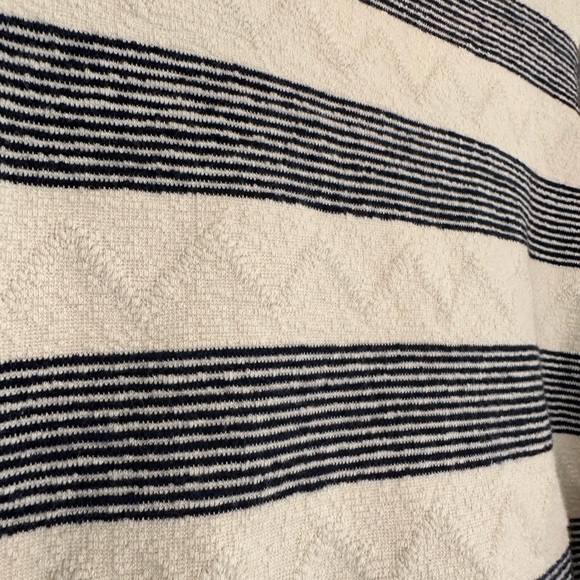 Anthropologie Eri + Ali Navy and White Striped Mock Neck Sweater Size Large - Picture 5 of 9